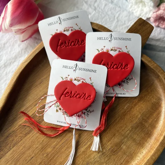 Broșă inimă "fericire"