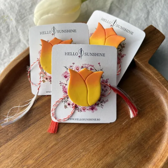 Broșă Lalea Galbenă