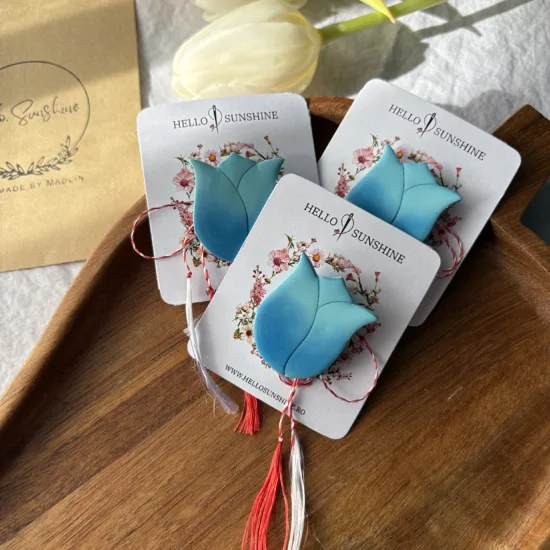 Broșă Lalea Albastră