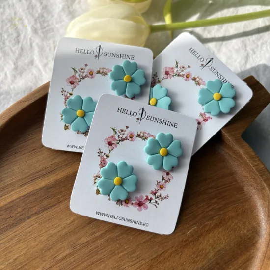 Cercei margarete albastre