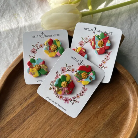 Cercei flori colorate